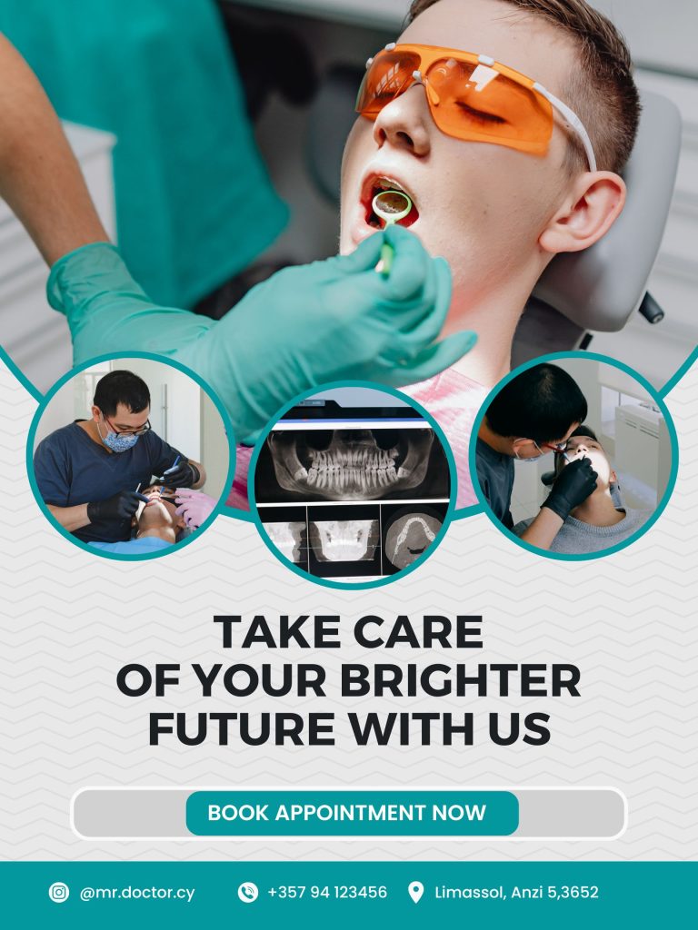 Blue White Minimalist Dental Care
